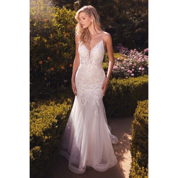 Cinderella Divine A1039W: Enchanting Lace Mermaid Gown for Unforgettable Moments
